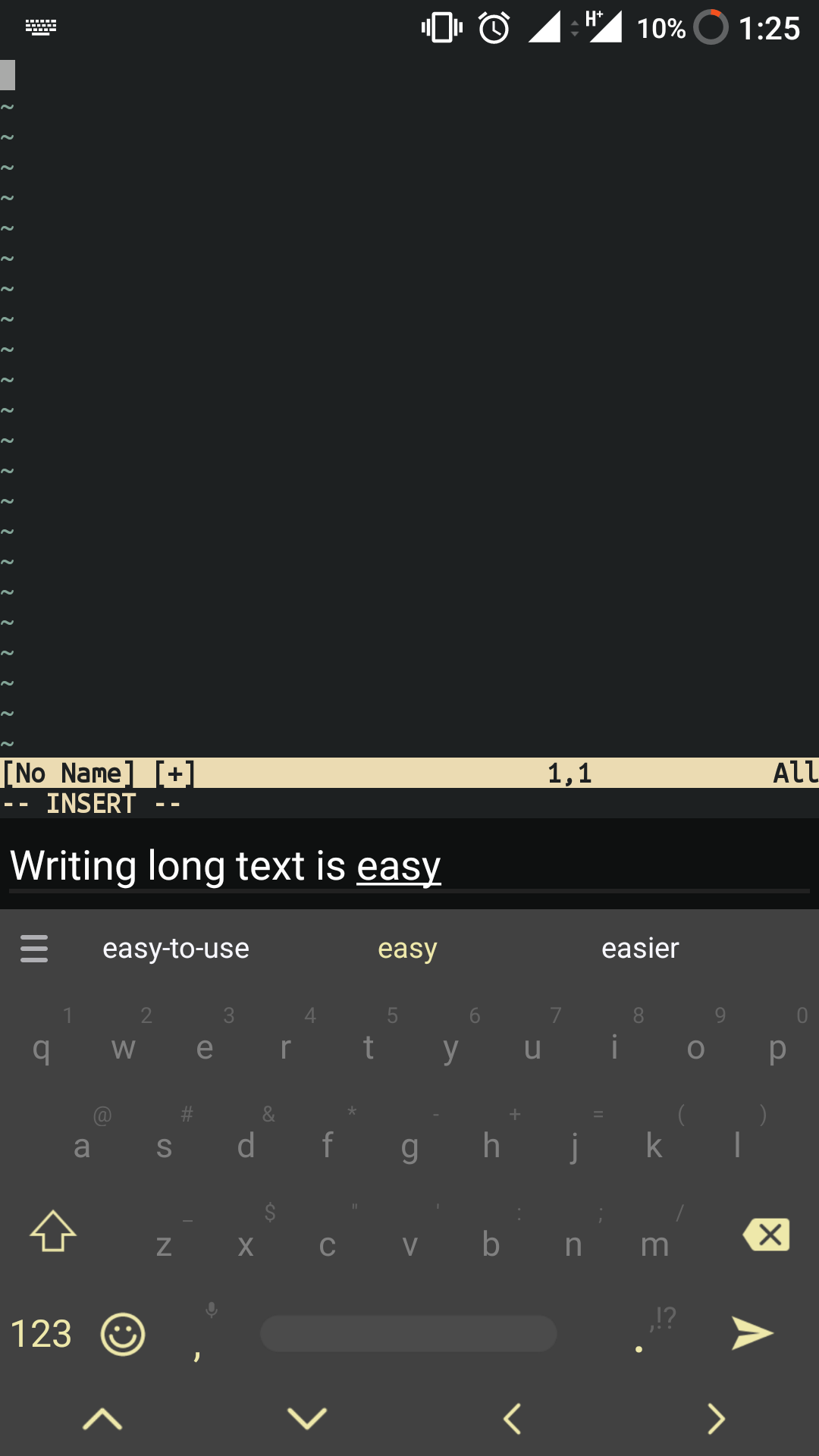 view in which text reflows