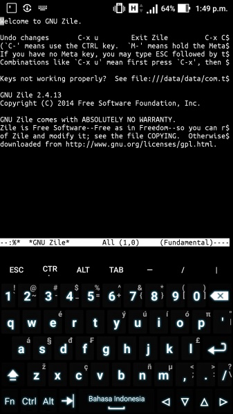 File:GNU Zile start screen.jpg
